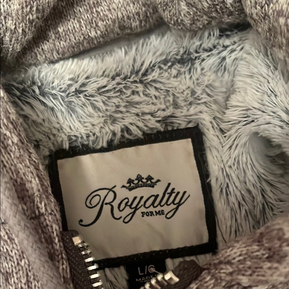 🐴Royalty For Me Gray faux Leather Jacket - Picture 3 of 11